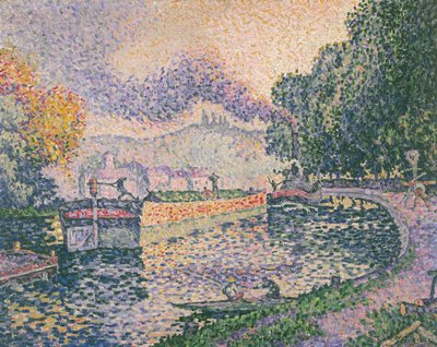 Il rimorchiatore, canale a Samois da Paul Signac